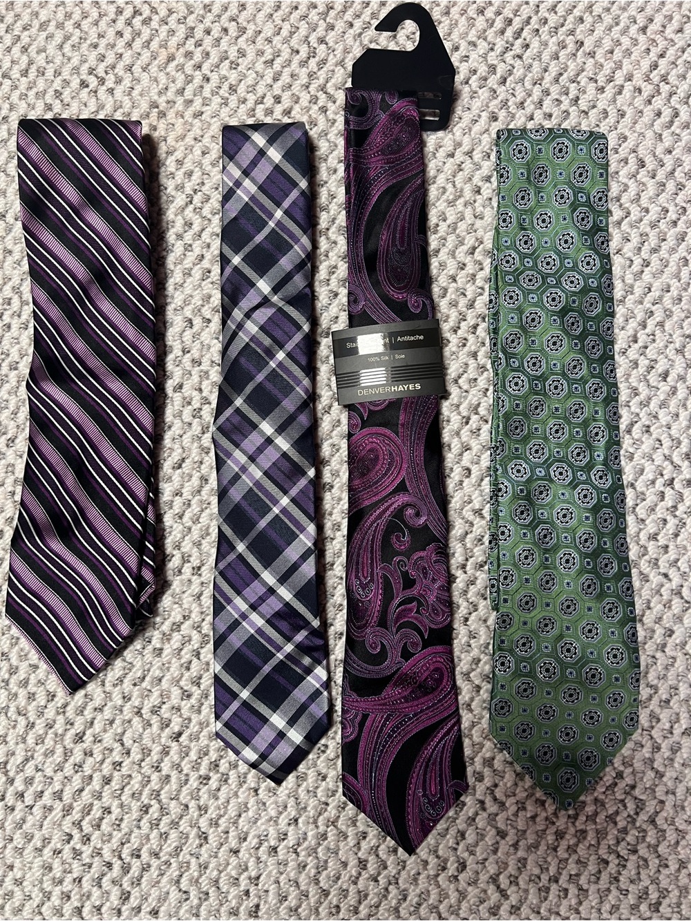 Denver Hayes Black and Purple Paisley Men's Tie
